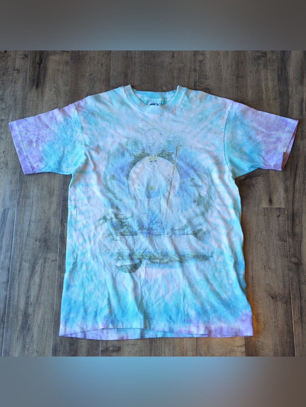 Vintage Grateful Dead Liquid Blue T-shirt Summer Tour 1995 Poseidon Large
